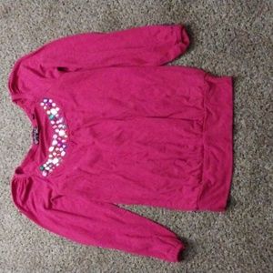 Girls Tempted Girls Pink jeweled long sleeve tee shirt size S